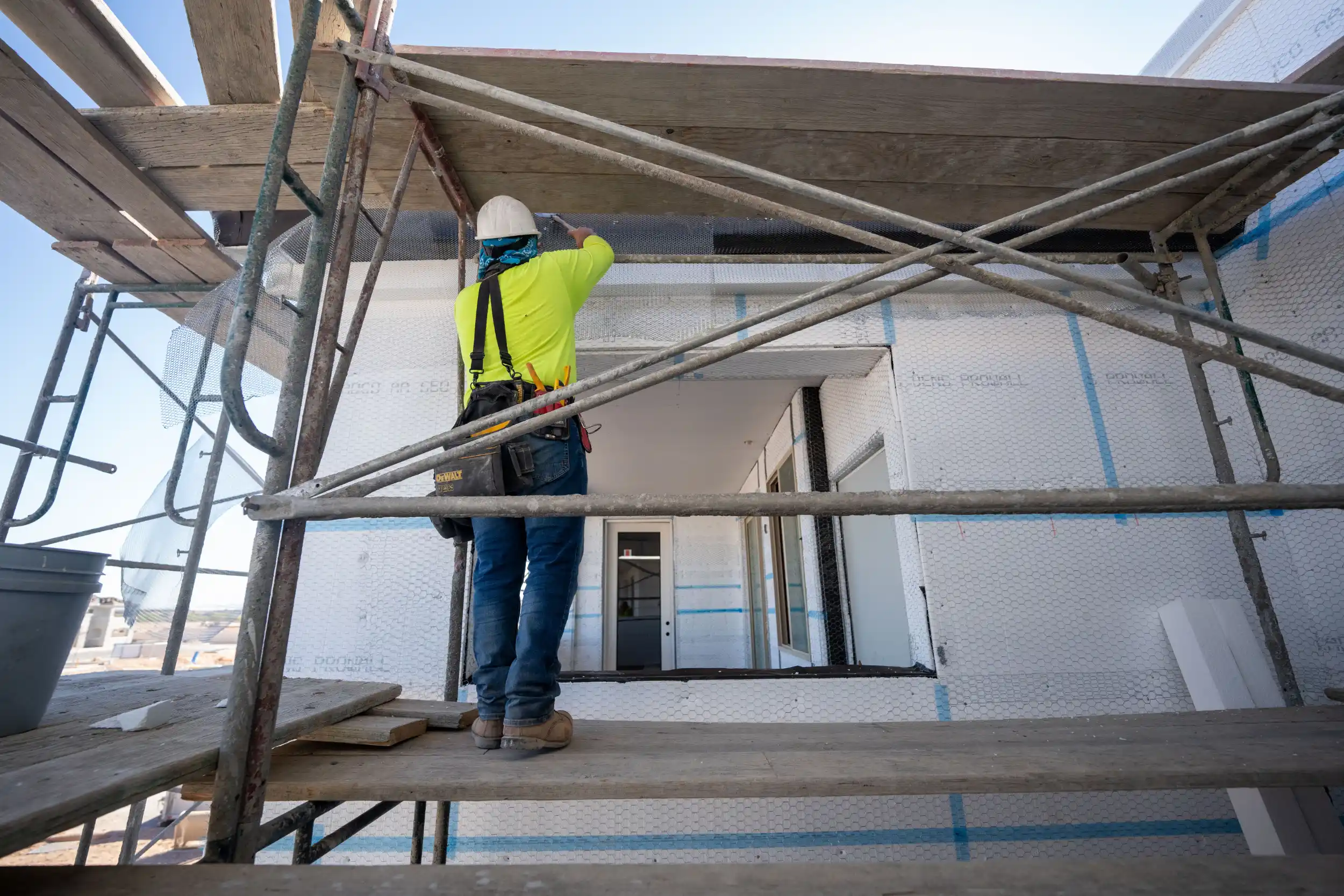 HSLCS employee working on a construction site.