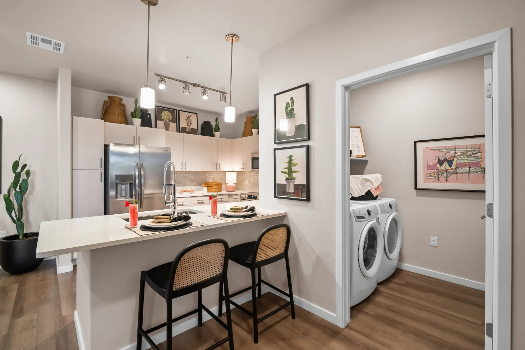 Encantada La Estancia kitchen and laundry room