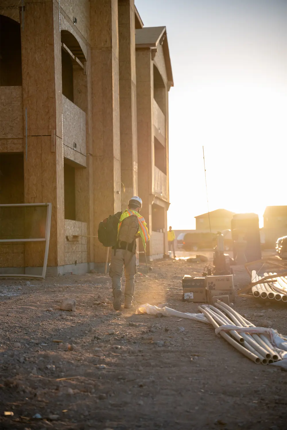 HSLCS worker at construction site.